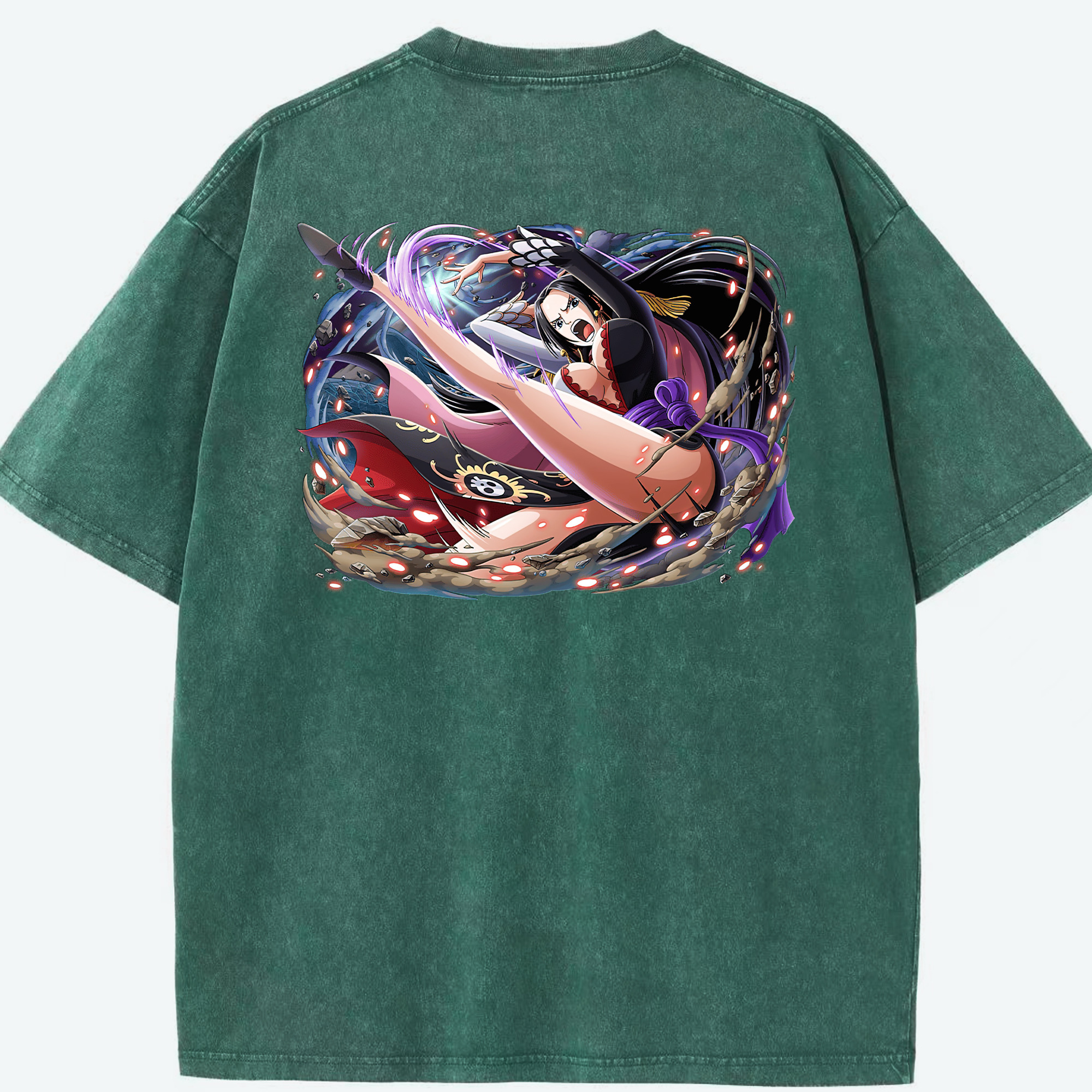 ワンピース ボア・ハンコック ONE PIECE Boa·Hancock 綿100% ヴィンテージ風 半袖Tシャツ（背面プリント）